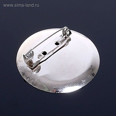 Основа для броши с круглым основанием СМ-367, (набор 5шт) 35 мм, цвет серебро 1882009