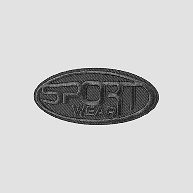 Термоаппликация овал sport серый 