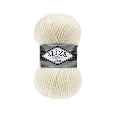 Пряжа Alize Superlana maxi 100м/100г (01)